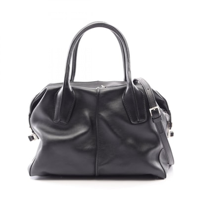 トッズ TOD'S Dスタイリング 2WAY ハンドバッグ バッグ レザー レディース ブラック系 【中古】