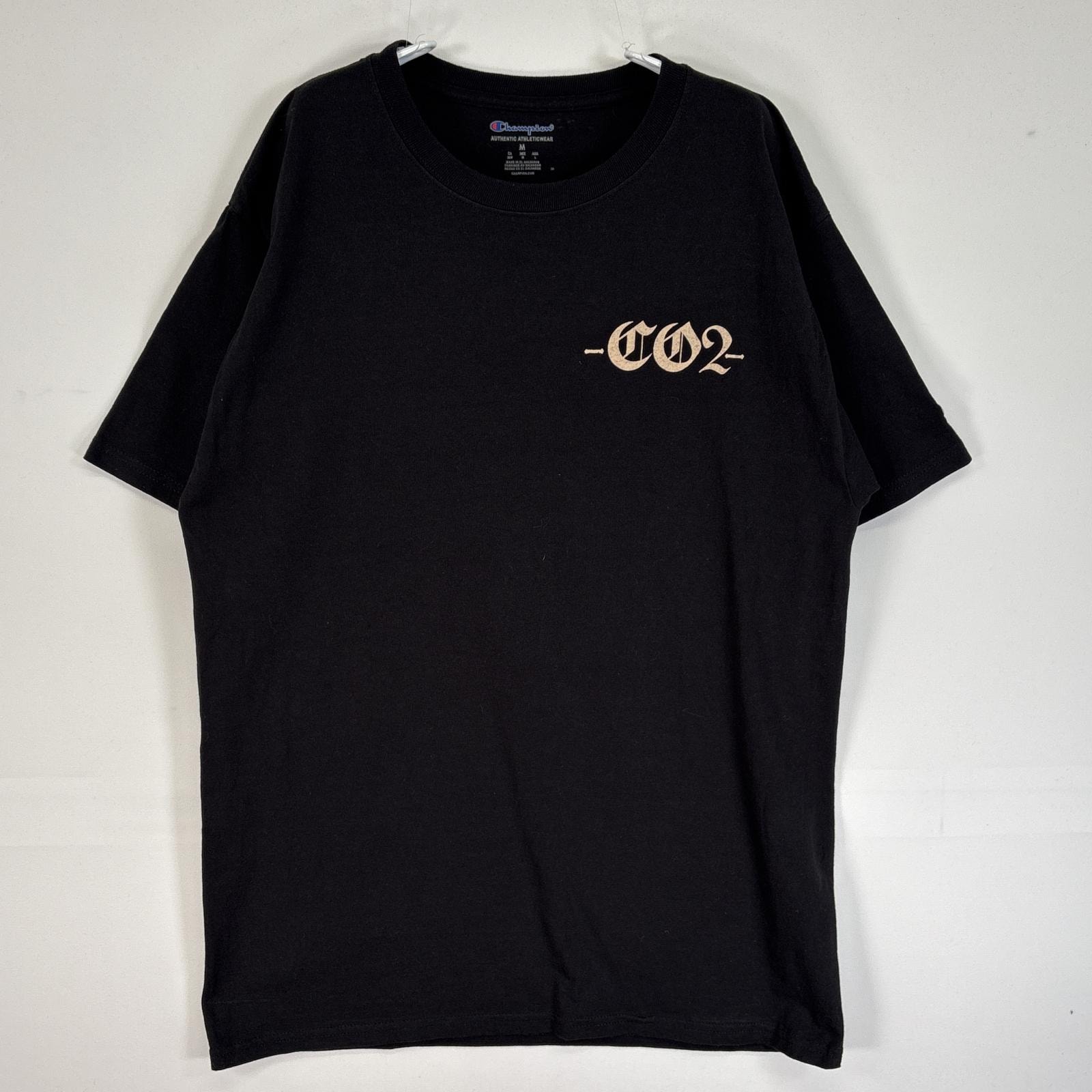 古着 チャンピオン Champion 半袖Tシャツ 両ラバープリント サイコロ クルーネック M  ブラック メンズ