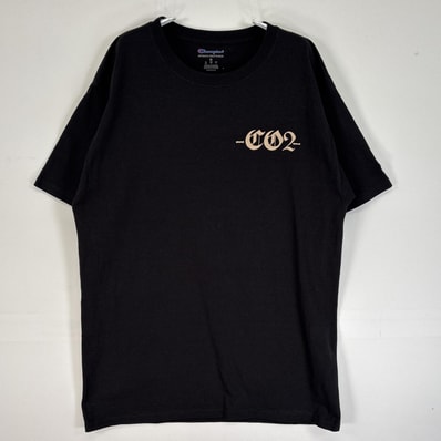 古着 チャンピオン Champion 半袖Tシャツ 両ラバープリント サイコロ クルーネック M ブラック メンズ