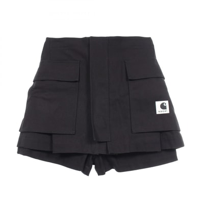 サカイ Sacai sacai × Carhartt WIP レイヤード ダックショーツ パンツ 衣料品 ボトムス コットン レディース ブラック系 【中古】