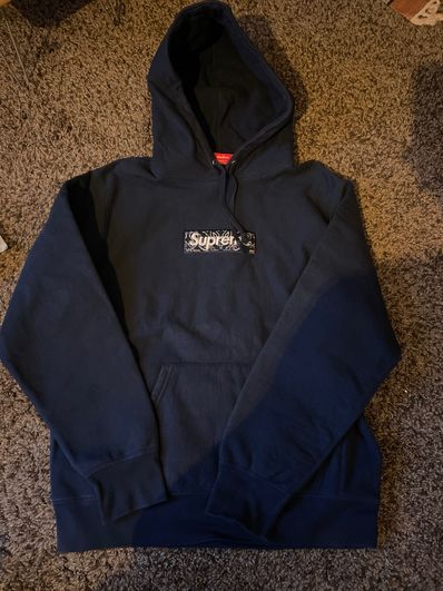 Supreme Bandana Box Logo Hooded Sweatshirt "Navy"