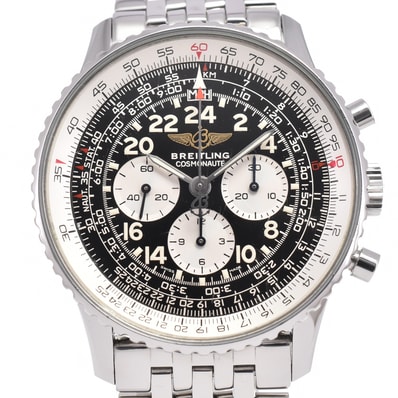 ブライトリング BREITLING A12019 ナビタイマー コスモノート クロノグラフ ブラック/ホワイト 手巻き メンズ 良品 内箱 腕時計 E#147100