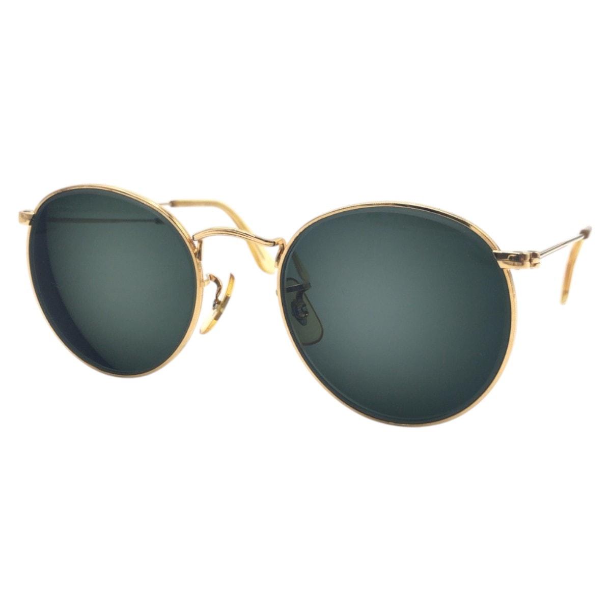 美品 Ray-Ban レイバン ヴィンテージ B&L RAY-BAN U.S.A ゴールド グリーン メタル サングラス メガネフレーム ラウンド 600947 【中古】