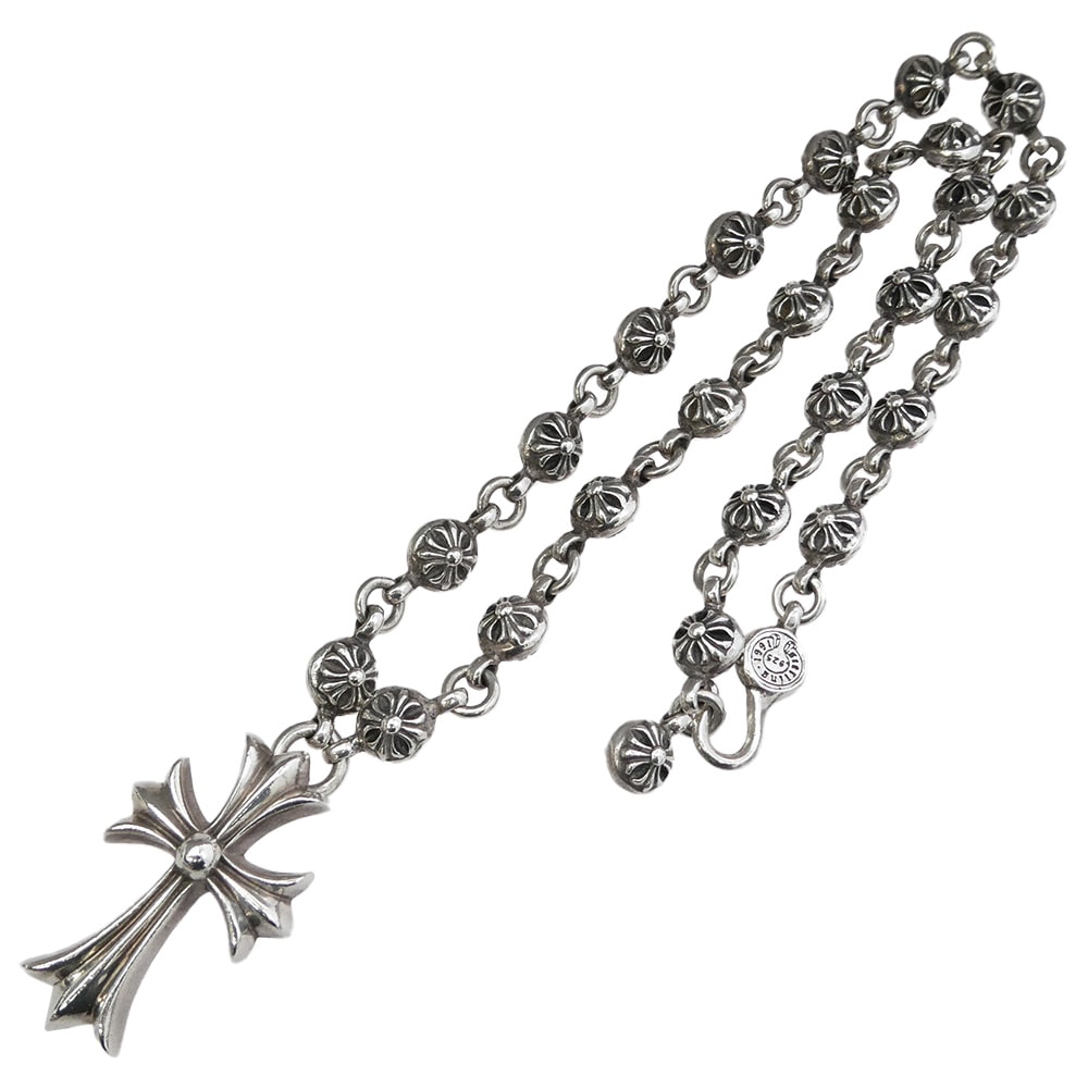 Chrome Hearts Crossball Chain Small CH Cross Silver Necklace "Silver"