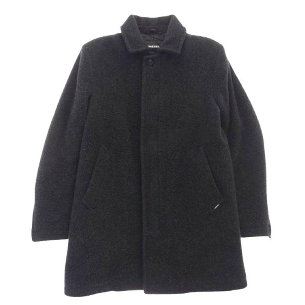 DIESEL ディーゼル コート ダブルジップ ウールステンカラーコート ブラック系 S【中古】