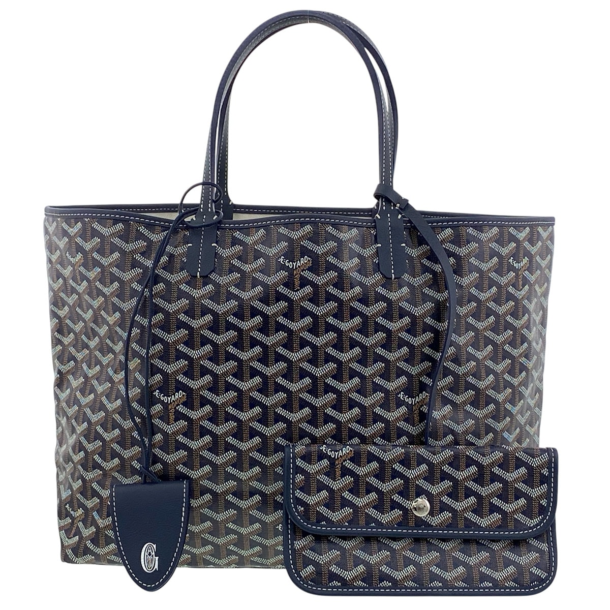 GOYARD ゴヤール サンルイ PM バッグ トートバッグ STLOUIPMLTY ネイビー グレー  レディース【中古】
