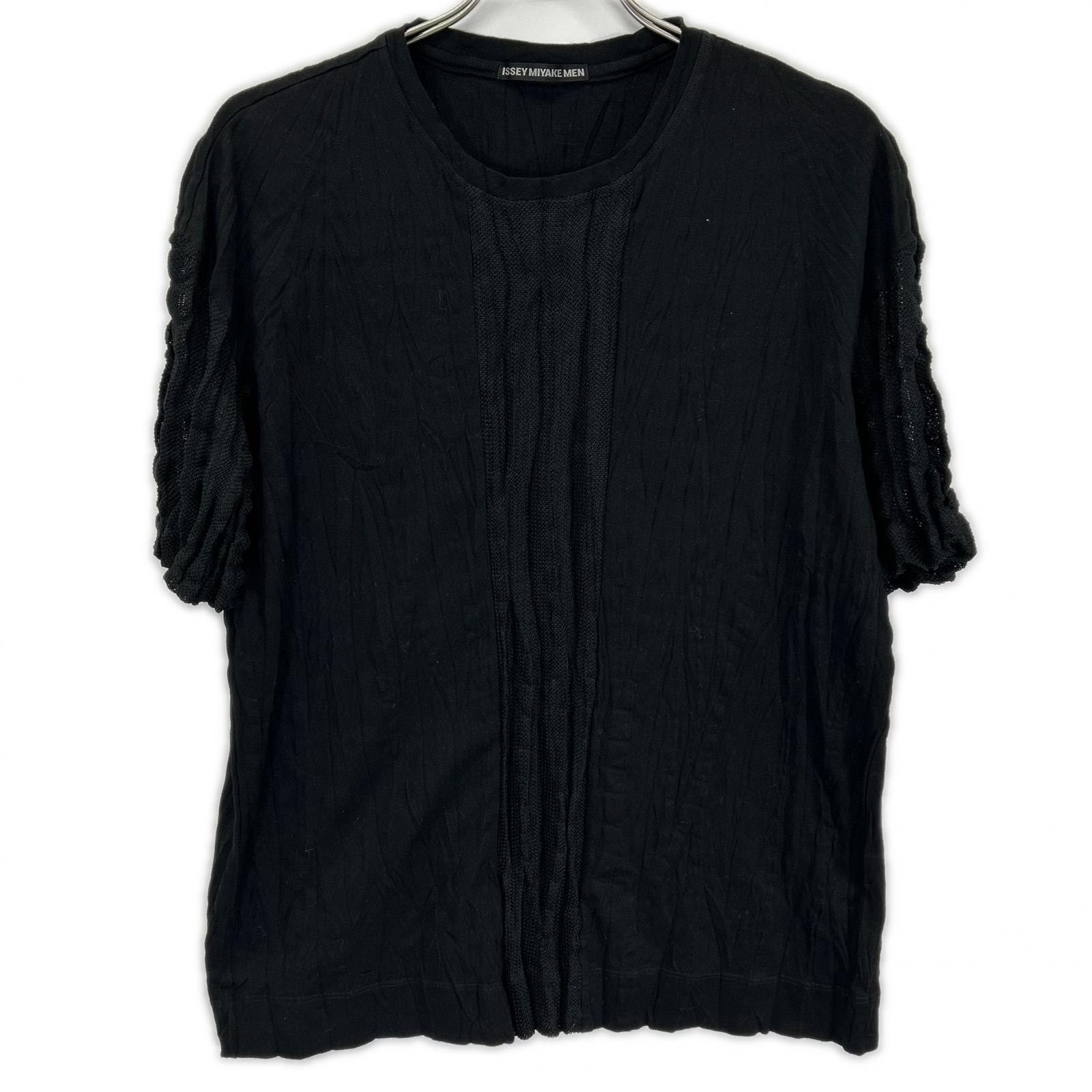イッセイミヤケメン ME61JK075 16SS ブラック メッシュ切替 Tシャツ 3