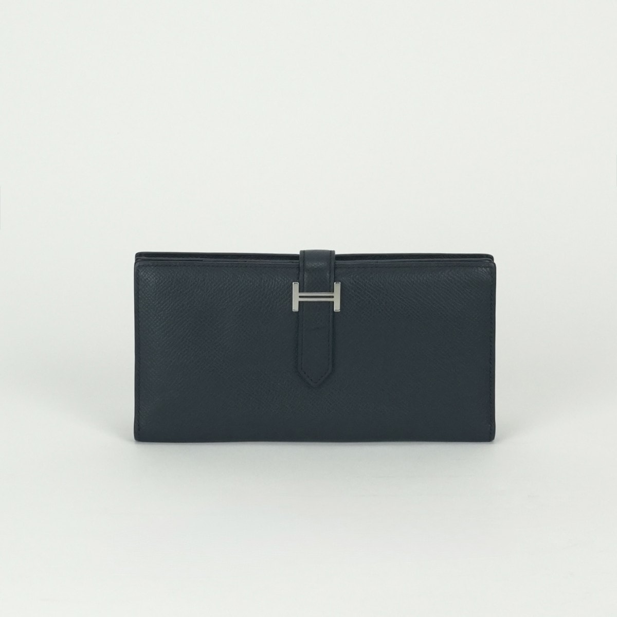 エルメス HERMES ベアンスフレ ベアン スフレ 財布 長財布 ロングウォレット エプソン ブルーニュイ Bleu Nuit ネイビー Navy 紺 シルバー金具 ヴォーエプソン