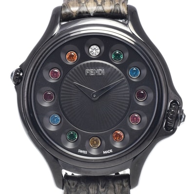 フェンディ FENDI 10500L クレイジーカラット チェンジ ジェムストーン クォーツ レディース 美品 箱・保証書付き 腕時計 Q#149194