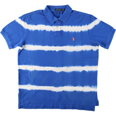 古着 ラルフローレン Ralph Lauren POLO RALPH LAUREN CUSTOM FIT タイダイ柄 半袖 ボーダー ポロシャツ メンズXL相当/eaa644237