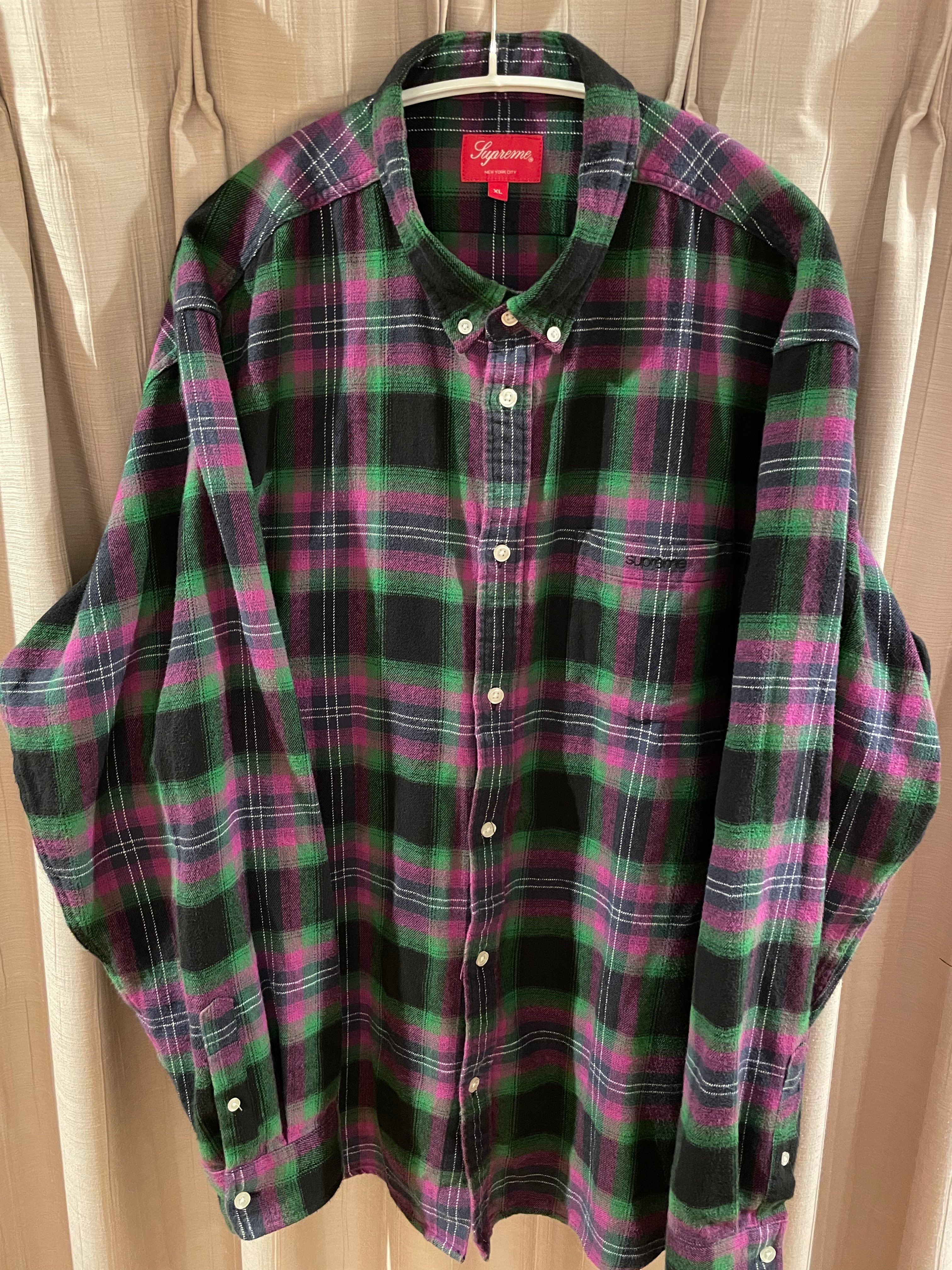 Supreme Brushed Plaid Flannel Shirt "Black"