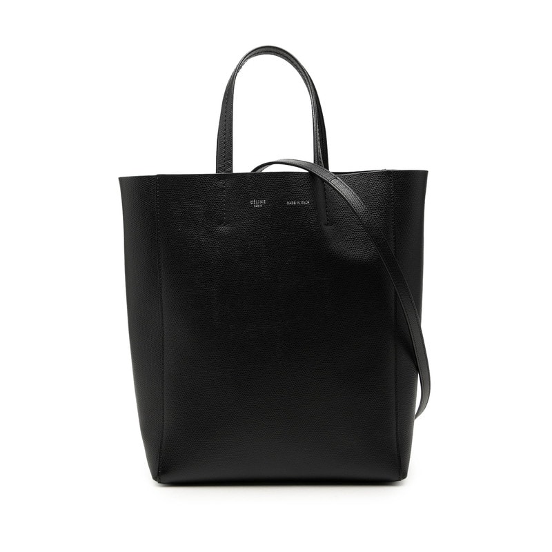 セリーヌ バーティカル カバ スモール ハンドバッグ ショルダーバッグ 2WAY 189813 ブラック レザー レディース CELINE 【中古】