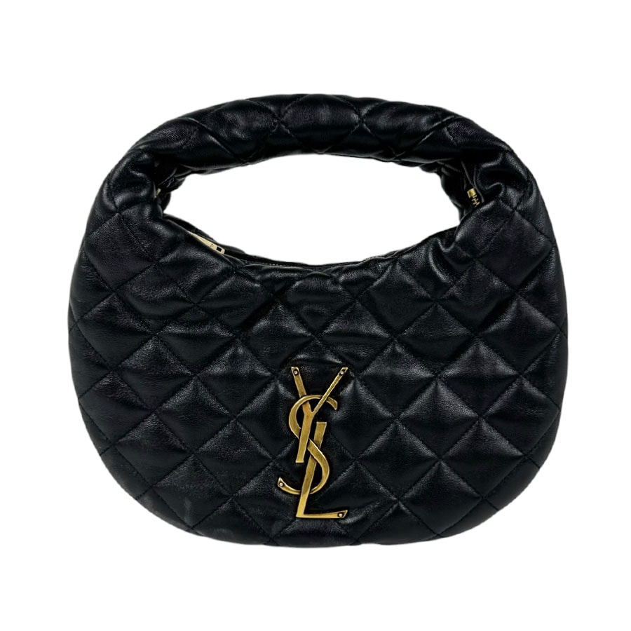 サンローラン SAINT LAURENT ハンドバッグ イカリーノ レザー ブラック ゴールド レディース 851689【中古】 z11336