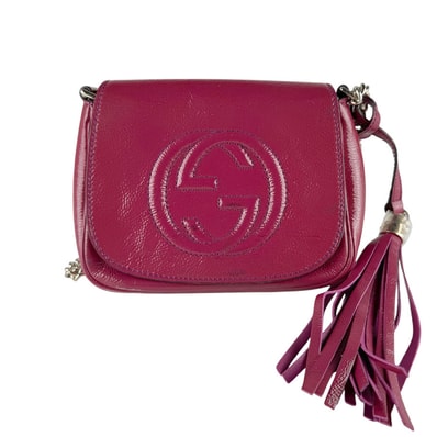 グッチ GUCCI ショルダーバッグ ソーホー パテントレザー ピンク系 レディース 323190【中古】 z9953