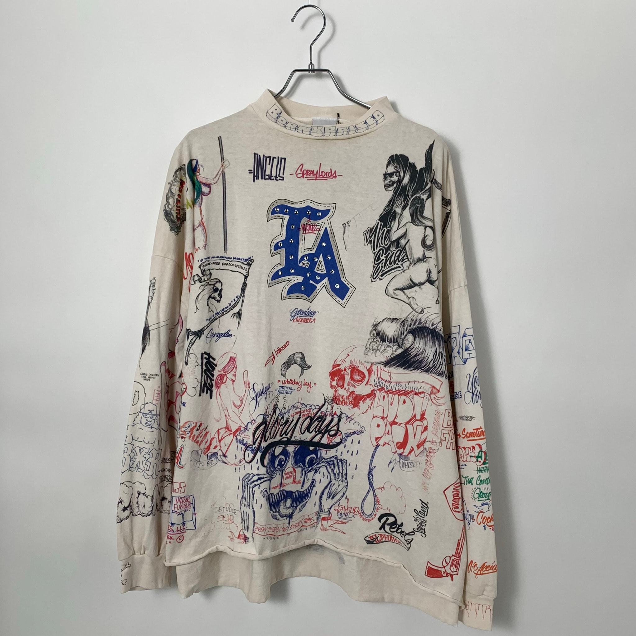 Saint Mxxxxxx x Born x Raised 24SS LS Tee LA "White"