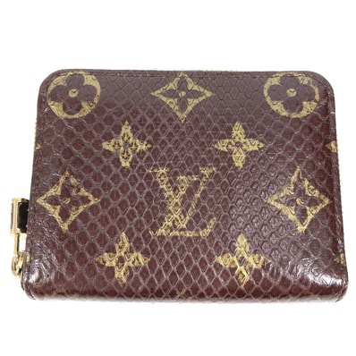 ルイヴィトン LOUIS VUITTON ジッピーコインパース N80149 モノグラムエキゾチック 財布 小銭入れ ラウンドファスナー コインケース パイソン マロン ブラウン