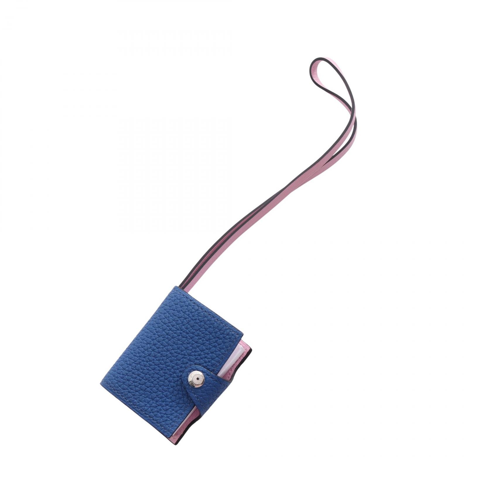 エルメス HERMES ユリス ナノ ヴェルソブルーフランス モーヴシルベストル チャーム アクセサリー トゴ / ヴォースイフト トゴ ピンク Z刻印(2021年製造) レディース ブルー系 / ピンク系 【中古】