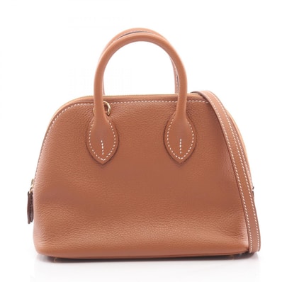 エルメス HERMES ボリード1923 ミニ ハンドバッグ バッグ レザー エバーカラー ゴールド Z刻印(2021年製造) レディース ブラウン系 【中古】