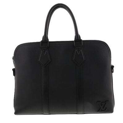 【再値下げ】 LOUIS VUITTON ルイ・ヴィトン テイクオフ ブリーフケース LVアエログラム ビジネスバッグ M59159 レザー ブラック メンズ【中古】