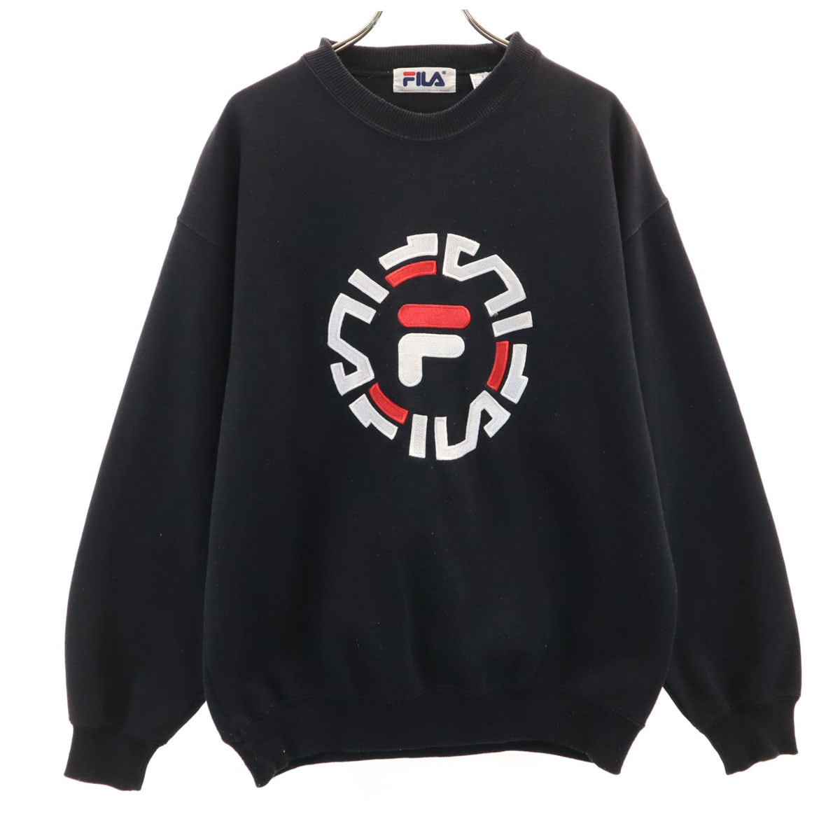 FILA フィラ 90s オールド 長袖 スウェット トレーナー L ブラック