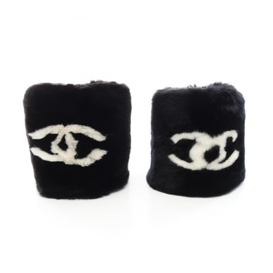 シャネル CHANEL ココマーク リストバンド 2点セット アクセサリー ラビット レディース ブラック系 【中古】