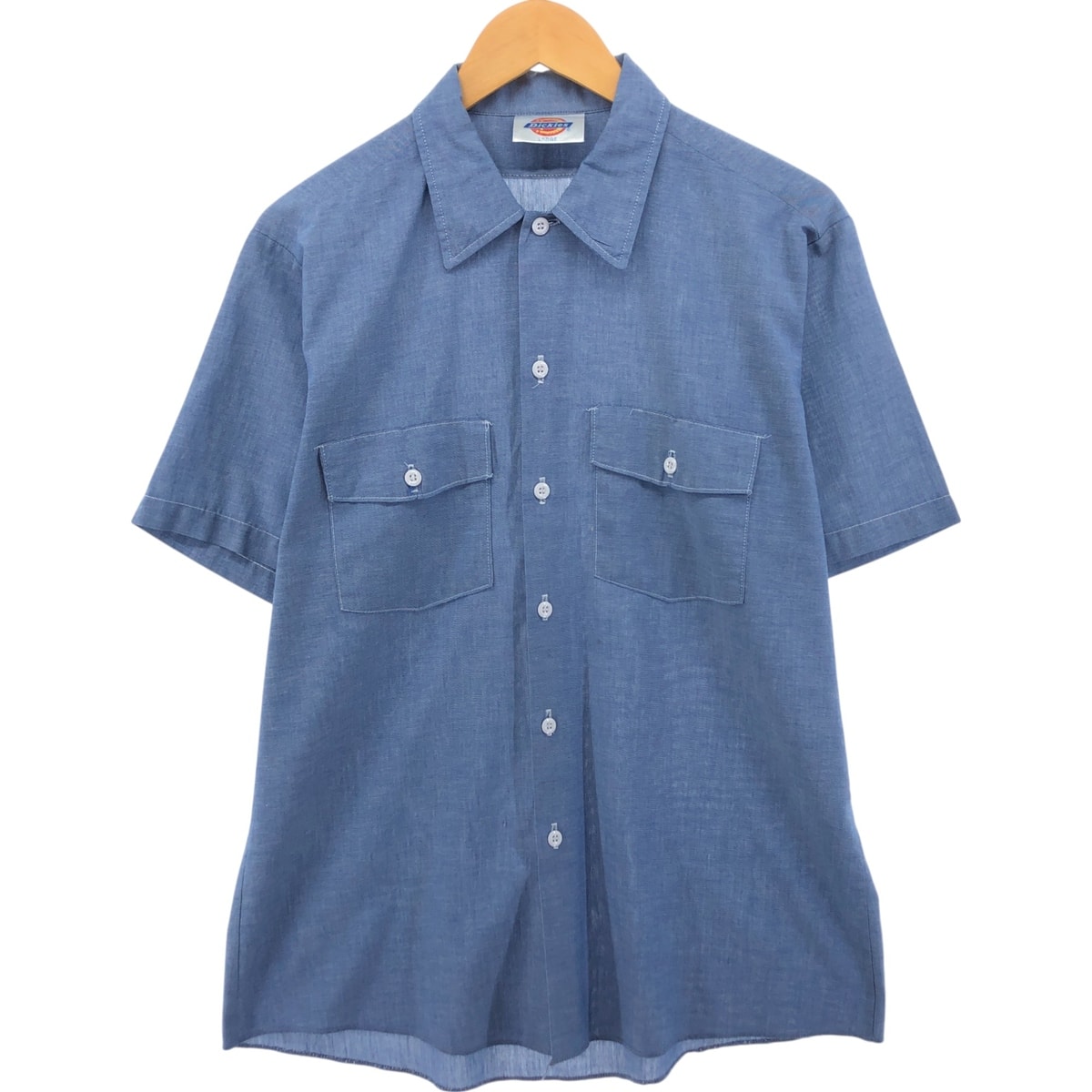 古着 80~90年代 ディッキーズ Dickies 半袖 シャンブレーシャツ メンズL相当 ヴィンテージ/eaa548591