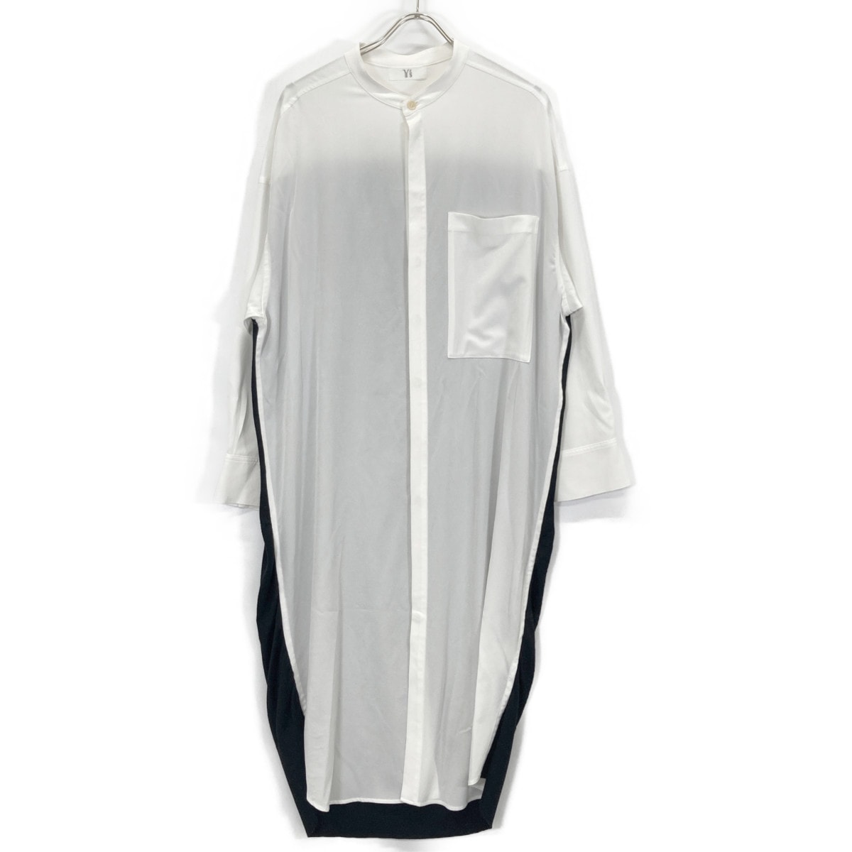 ワイズ YM-K79-846 21AW ホワイト×ブラック C/S KNIT COMB TOPS ニットコンビシャツワンピース 2