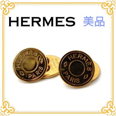 ■美品■ HERMES エルメス セリエ カフスボタン カフリンクス ゴールド 金 カフス アクセサリー フォーマル メンズ ヴィンテージ ビジネス