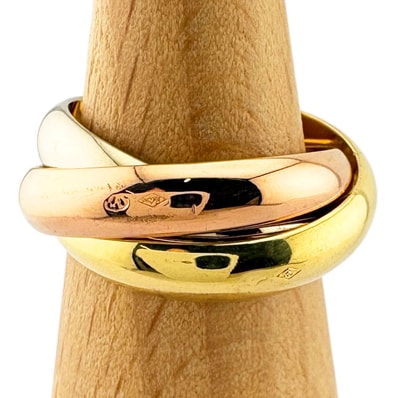 カルティエ トリニティ リング 指輪 9号 18金 K18イエローゴールド レディース CARTIER 中古