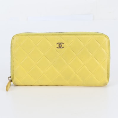 ■美品 シャネル マトラッセラムスキン レザー長財布