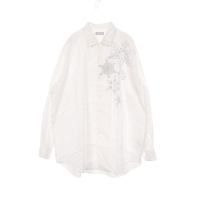 コムデギャルソンオム COMME des GARCONS HOMME 雪の結晶 ドット 長袖 衣料品 トップス コットン メンズ ホワイト系 【中古】