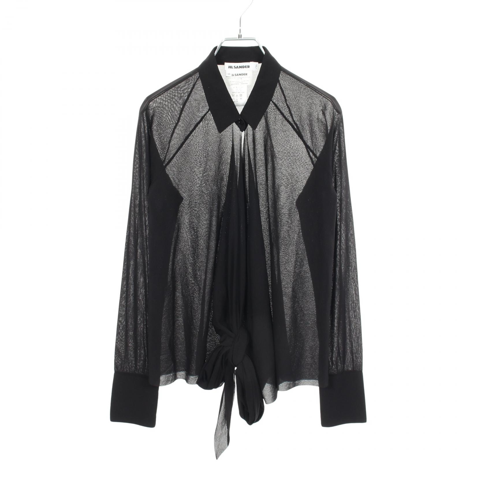 ジルサンダー JIL SANDER 長袖 ブラウス 衣料品 トップス ナイロン レディース ブラック系 【中古】