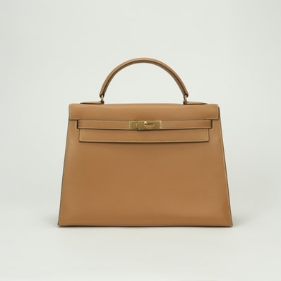 エルメス HERMES ケリー32 ケリー 32 ヴェルソ バッグ トートバッグ ボックスカーフ ナチュラル Natural ブラウン brown ゴールド金具 フランス ハンドバッグ 2way