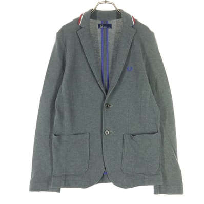 美品 FRED PERRY フレッドペリー ワンポイントロゴ 長袖 テーラードジャケット M グレー