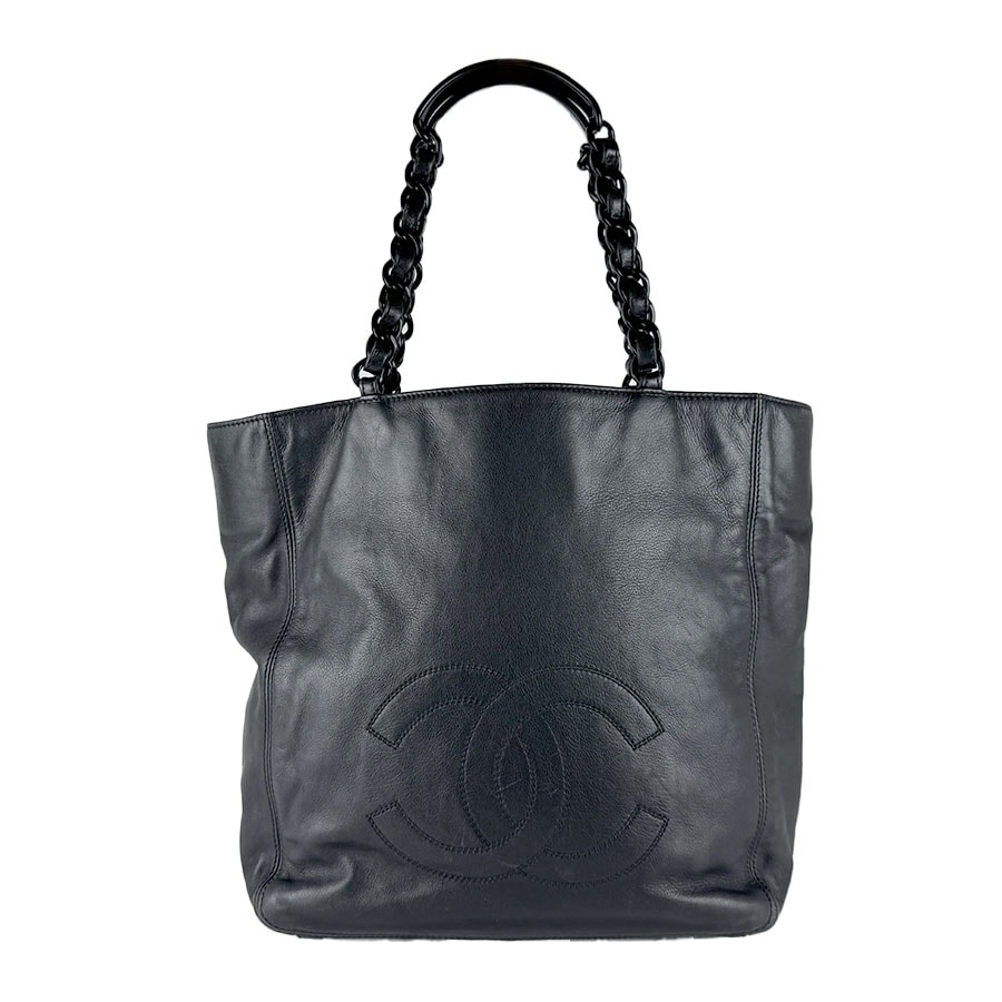 シャネル CHANEL ハンドバッグ レザー ブラック レディース【中古】 z10891