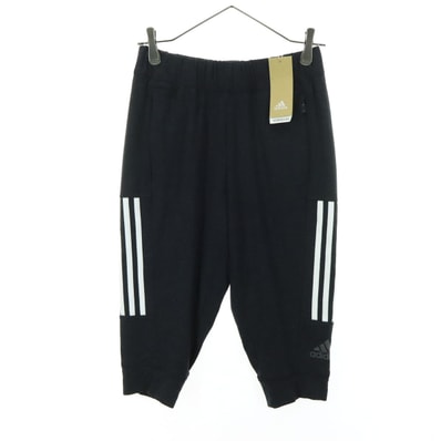 美品 adidas アディダス アンクル丈 スウェットパンツ S ブラック