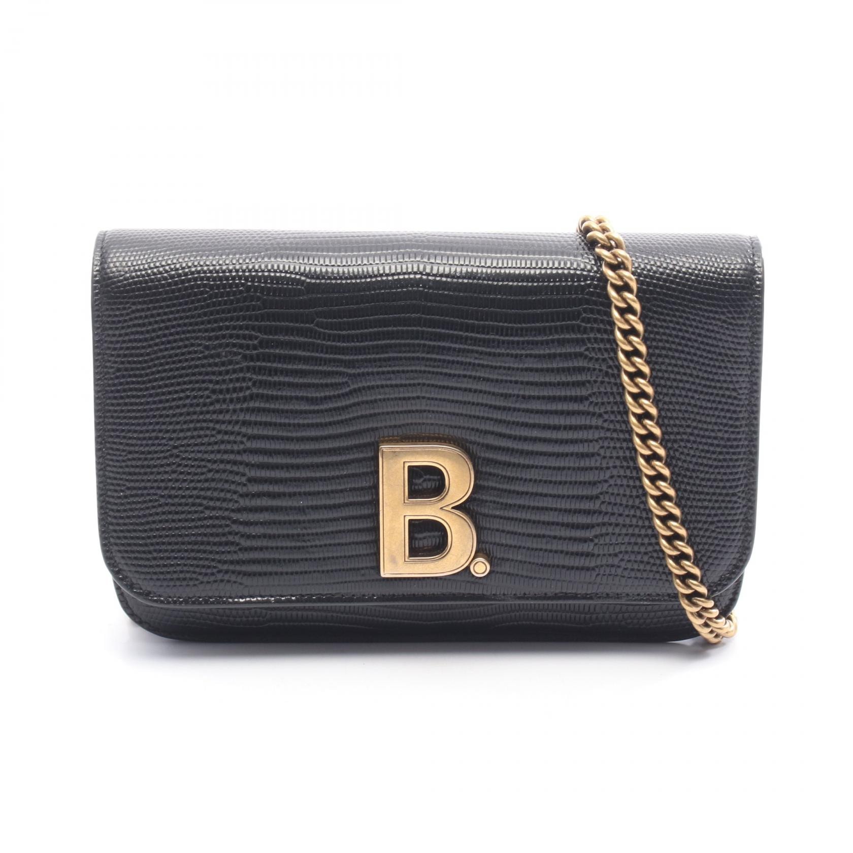 バレンシアガ BALENCIAGA B. ビードット ショルダーバッグ バッグ レザー レディース ブラック系 593615 【中古】