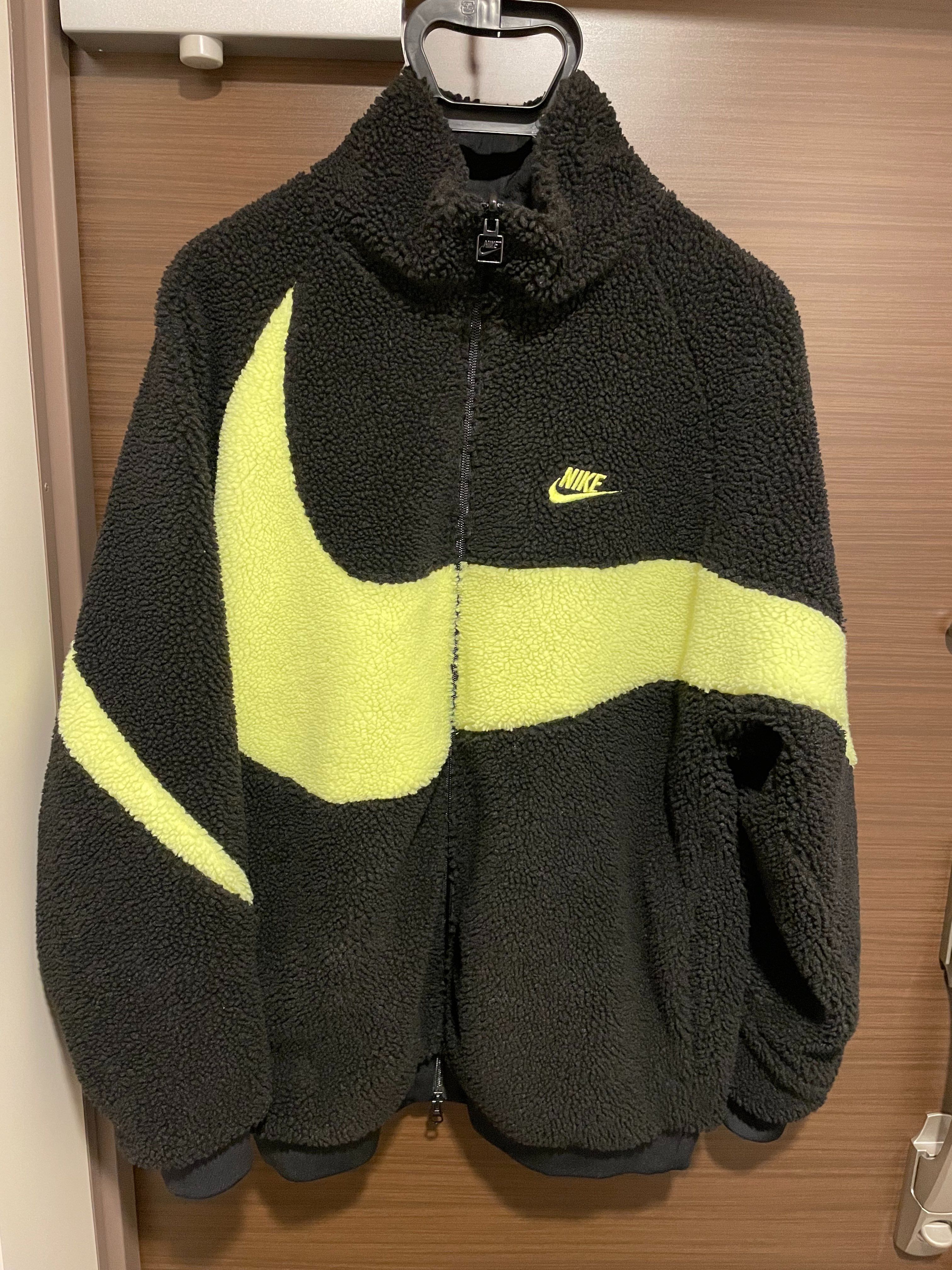 Nike Big Swoosh Reversible Boa Jacket"Black Neon"