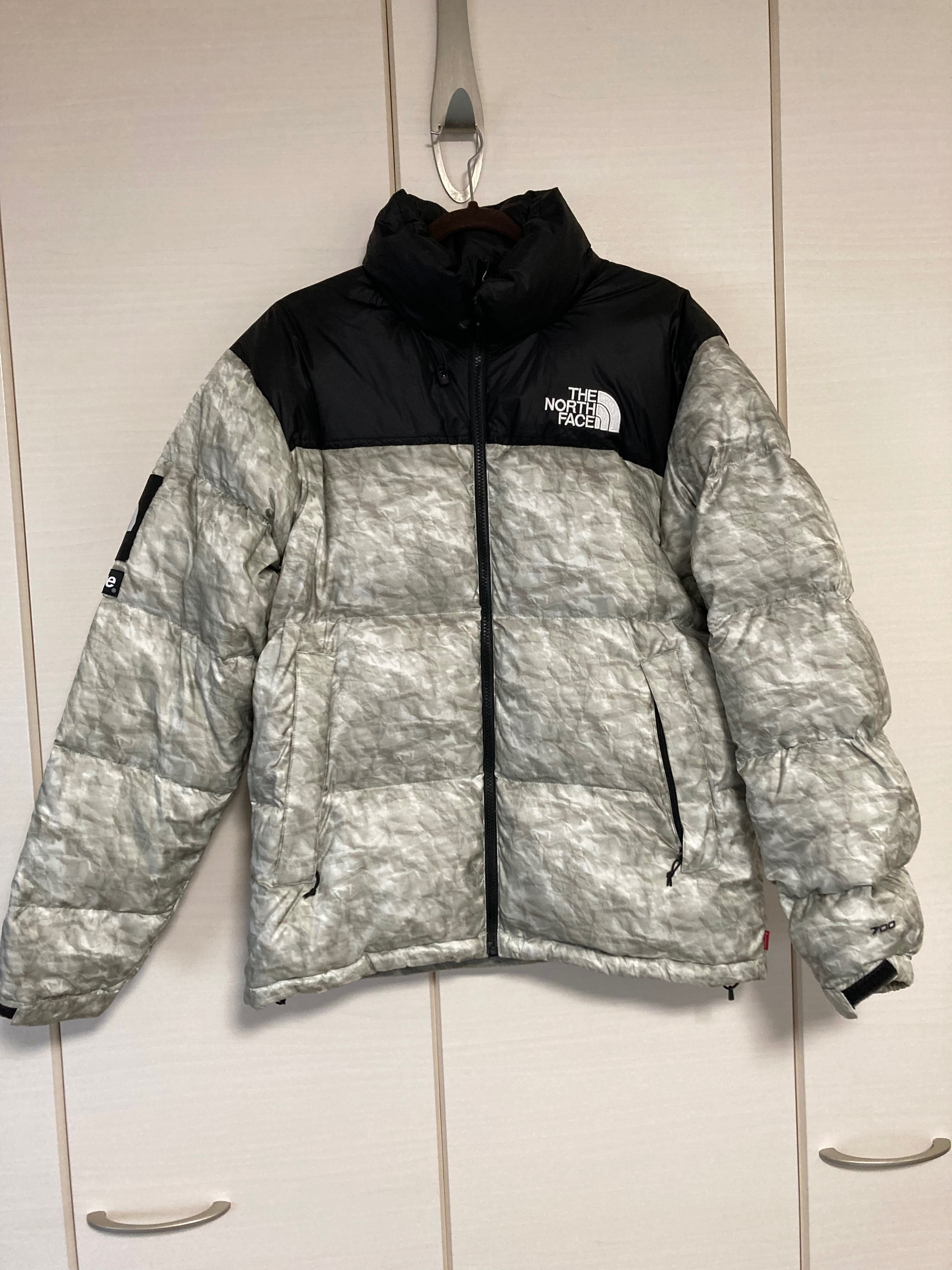 Supreme x The North Face Nuptse Jacket "White Paper Print"
