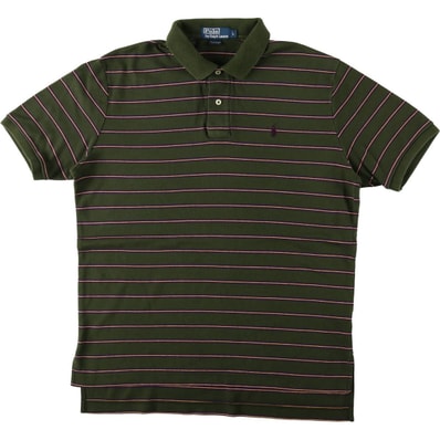 古着 ラルフローレン Ralph Lauren POLO by Ralph Lauren マルチボーダー 半袖 ボーダー ポロシャツ メンズL相当/eaa654549
