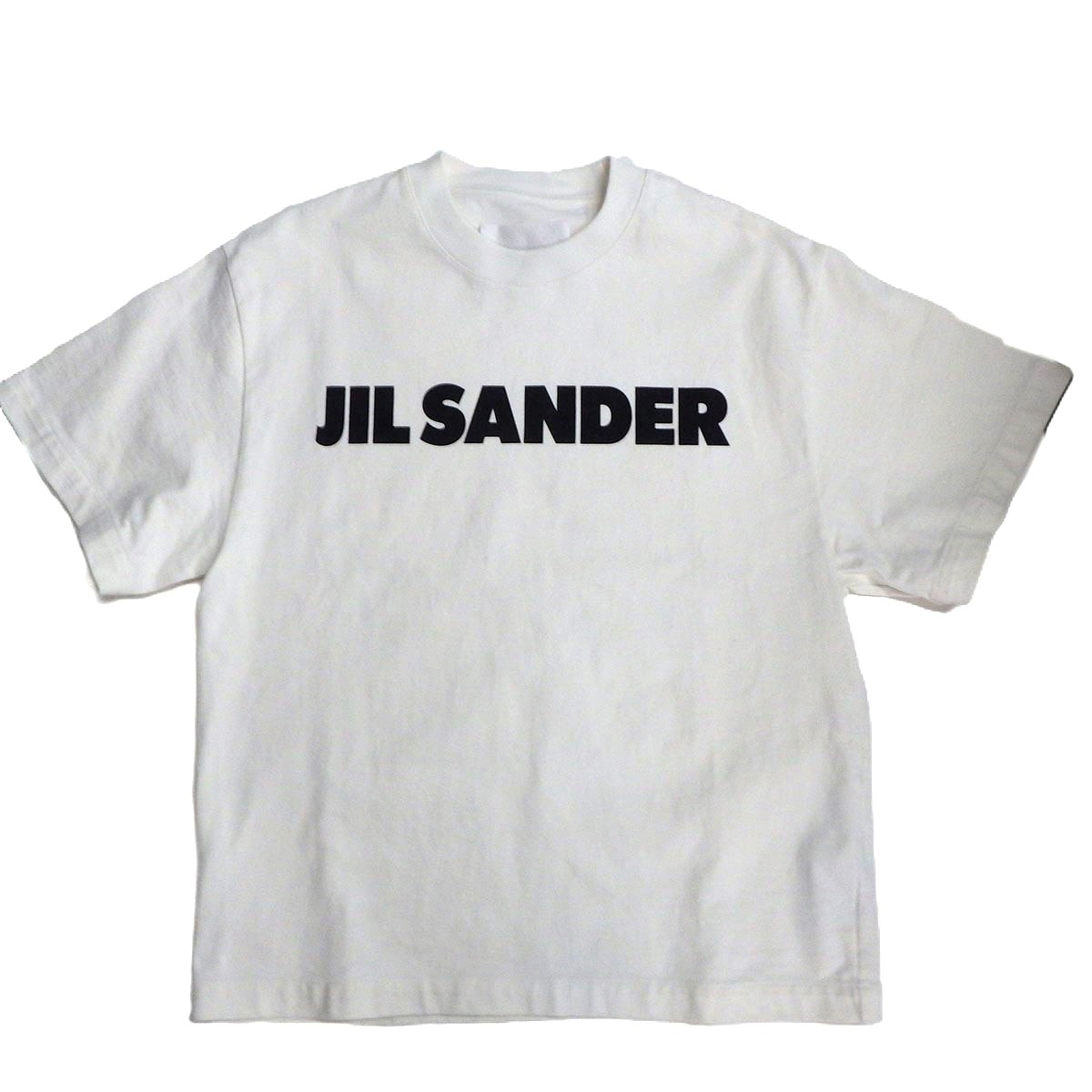 JIL SANDER ジルサンダー ロゴTシャツ 半袖Tシャツ XS コットン ホワイト ブラック メンズ【中古】