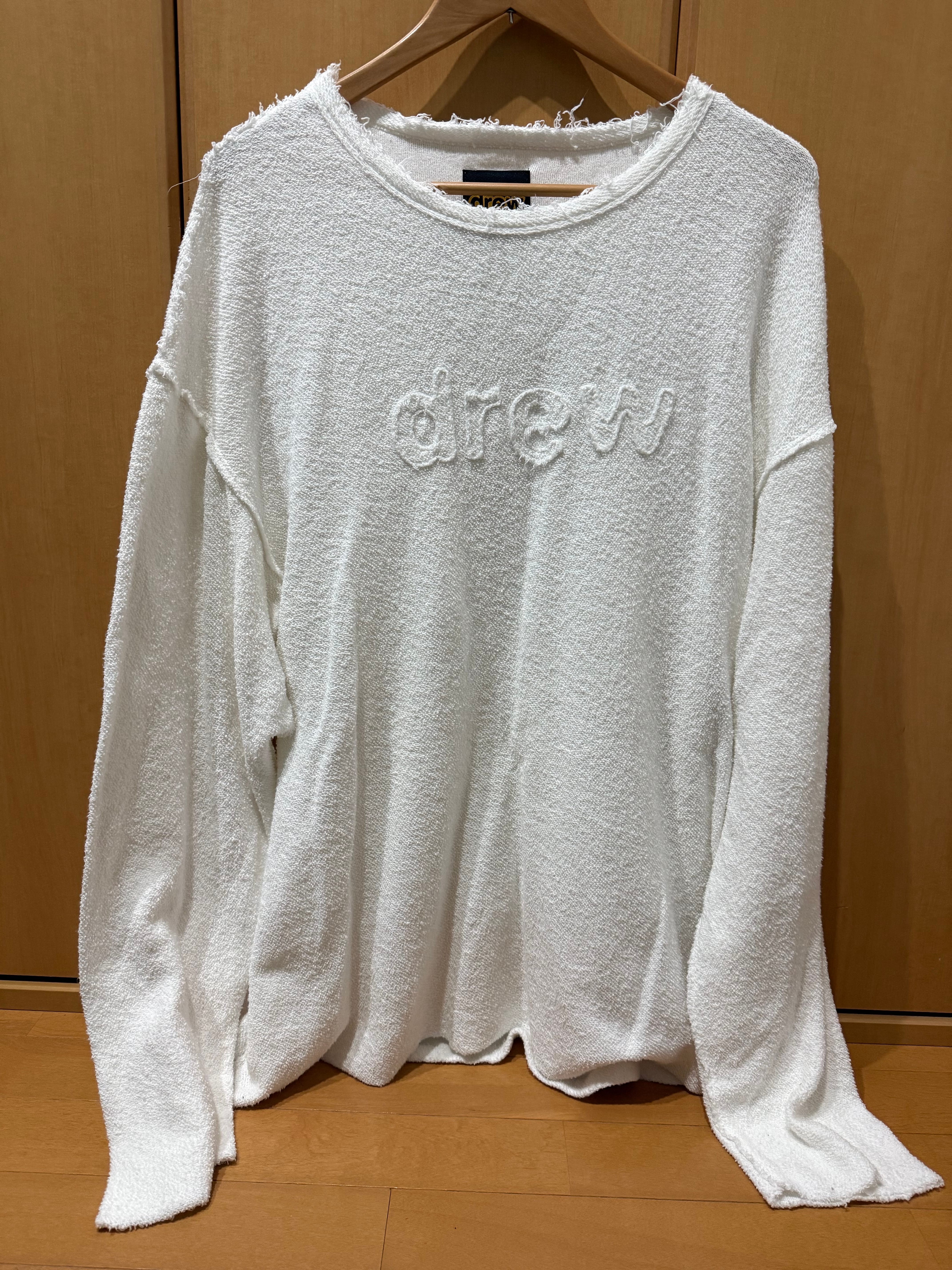 terry cloth long sleeve crew neck