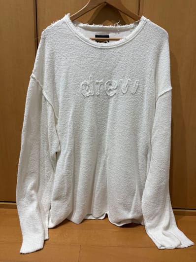 terry cloth long sleeve crew neck