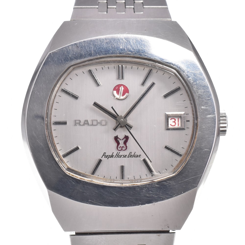 ラドー RADO 12147 ヴィンテージ パープルホース デイト シルバー 自動巻き メンズ 良品 腕時計 L#149534