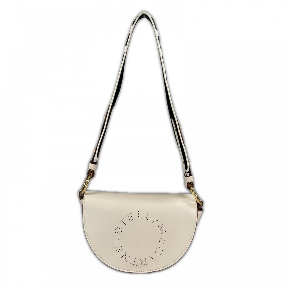 Stella McCartney ステラマッカートニー ショルダーバッグ ミニ マーリー ロゴバッグ 700083W8542 合成皮革 ホワイト 白 ゴールド金具 レディース【中古品】