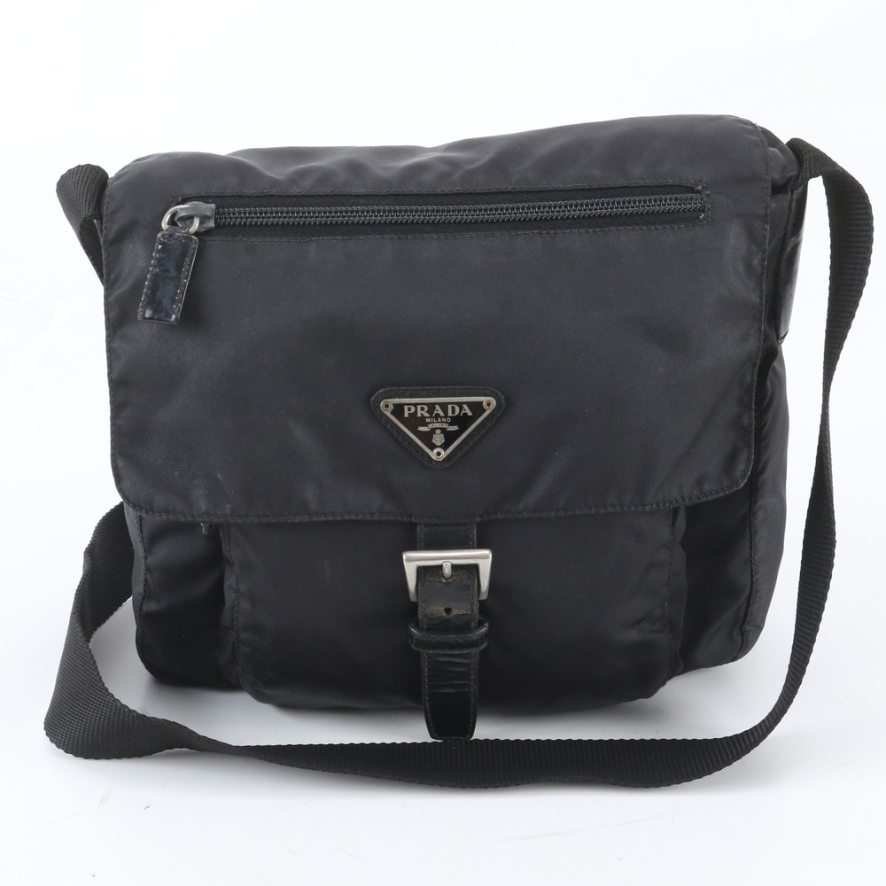 ■美品 プラダ テスート ナイロントライアングルロゴショルダーバッグ