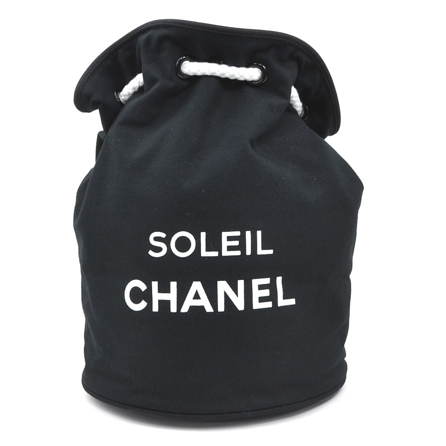 シャネル CHANEL ショルダーバッグ 巾着バッグ キャンバス ブラック ユニセックス【中古】 h32524r