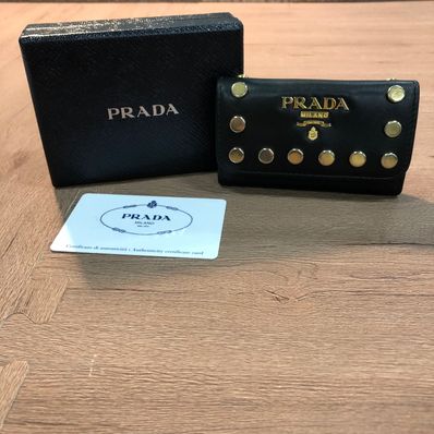 PRADA Studs Key Case "Black"