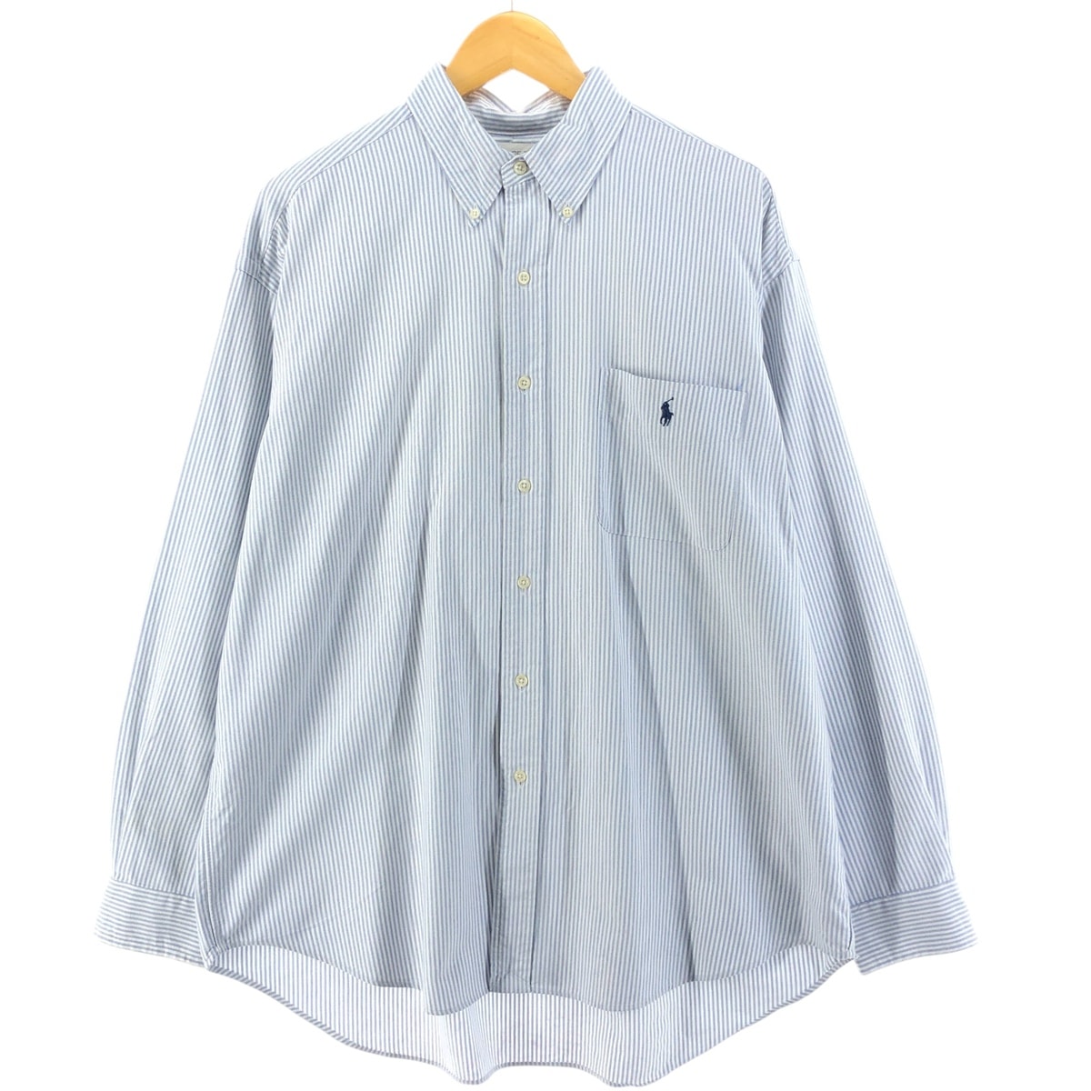 古着 ラルフローレン Ralph Lauren BIG SHIRT 長袖 ボタンダウンストライプシャツ メンズXL相当/eaa533607