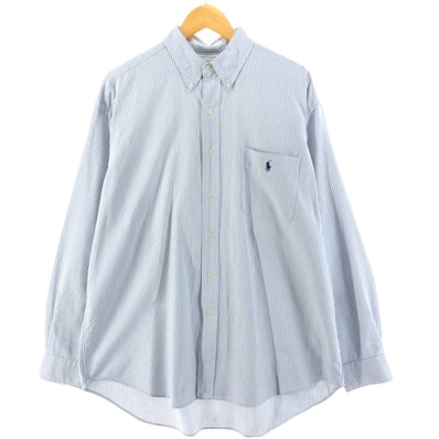 古着 ラルフローレン Ralph Lauren BIG SHIRT 長袖 ボタンダウンストライプシャツ メンズXL相当/eaa533607
